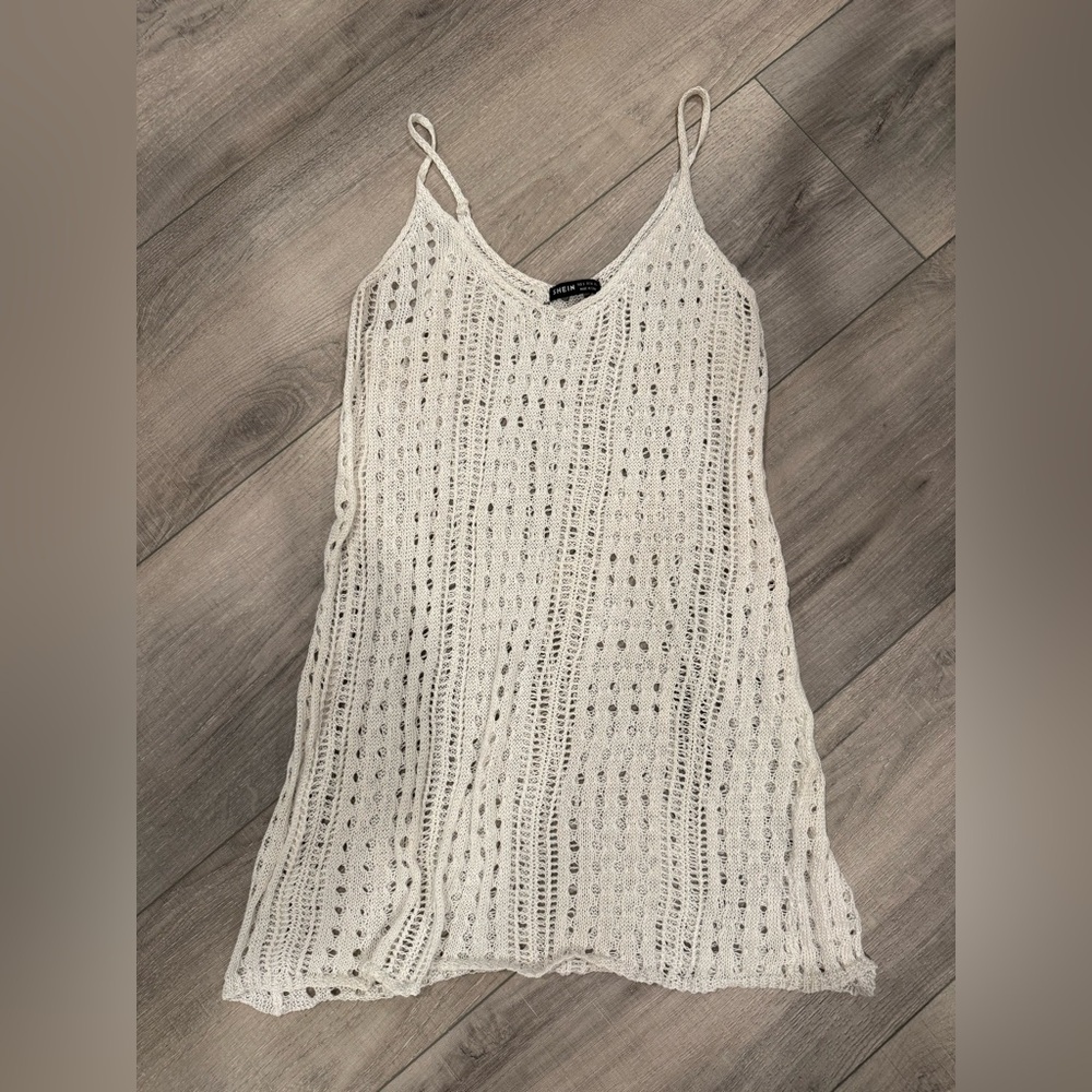 Shein White Knit Sleeveless Dress
